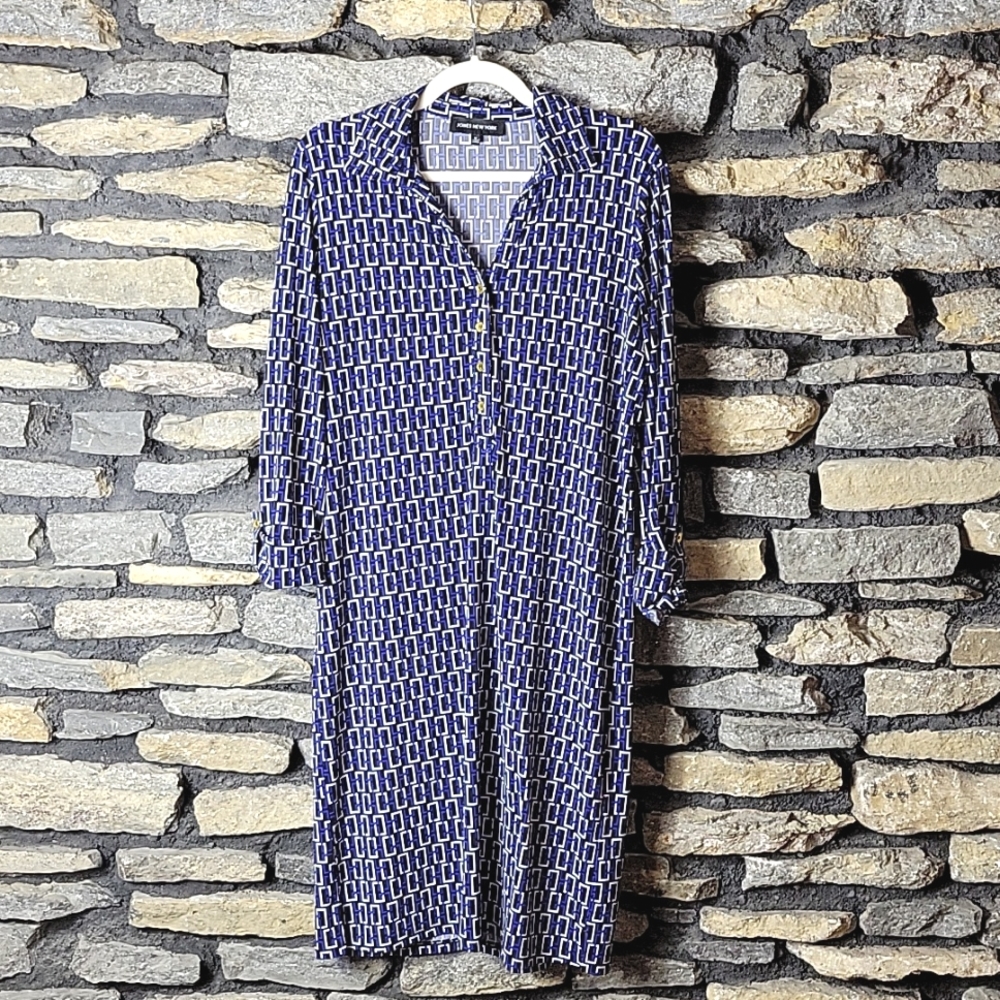 Women's Jones New York long sleeve dress geometric design sz medium